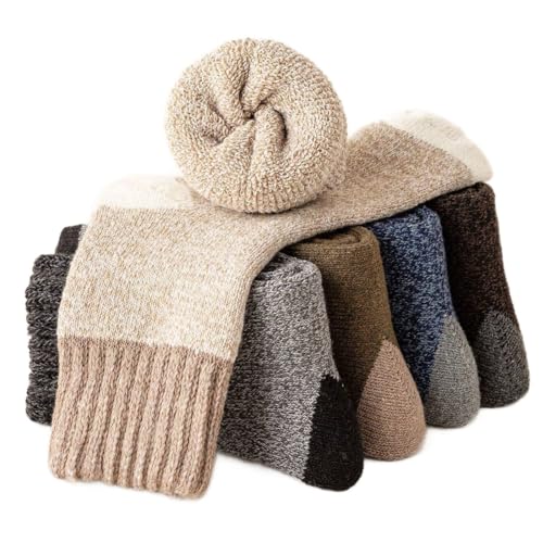 UNICOLD 5 Pairs Pack Solid Crew Calf Socks For Men Breathable Casual Multi-Colored US Size 7-12
