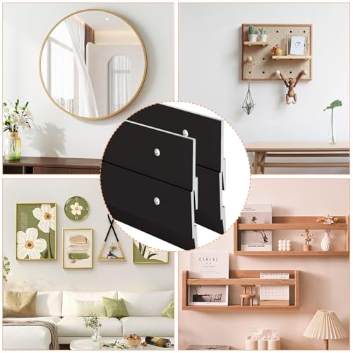 Image of 3 Pairs 17 inch French Cleat Hanger Heavy Duty Aluminum Z Bar Hanger, Mirror Mounting Hardware Wall Mounting Bracket for Hanging Mirrors, Pictures, Paintings