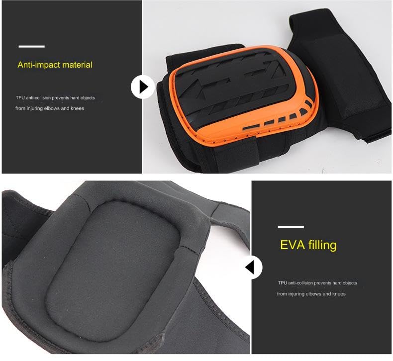 BaronHong Knee Pads Work Heavy Duty Pad For Construction,Tiling,Flooring install Extra Gel and Cushion Support Long Kneeling (orange,M)