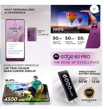 Image of Motorola Edge 60 Pro (Pantone Sparkling Grape, 512 GB) (16 GB RAM)