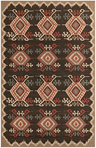Liora Manne 7645/48 Kilim Black Rugs, 7'10" SQ
