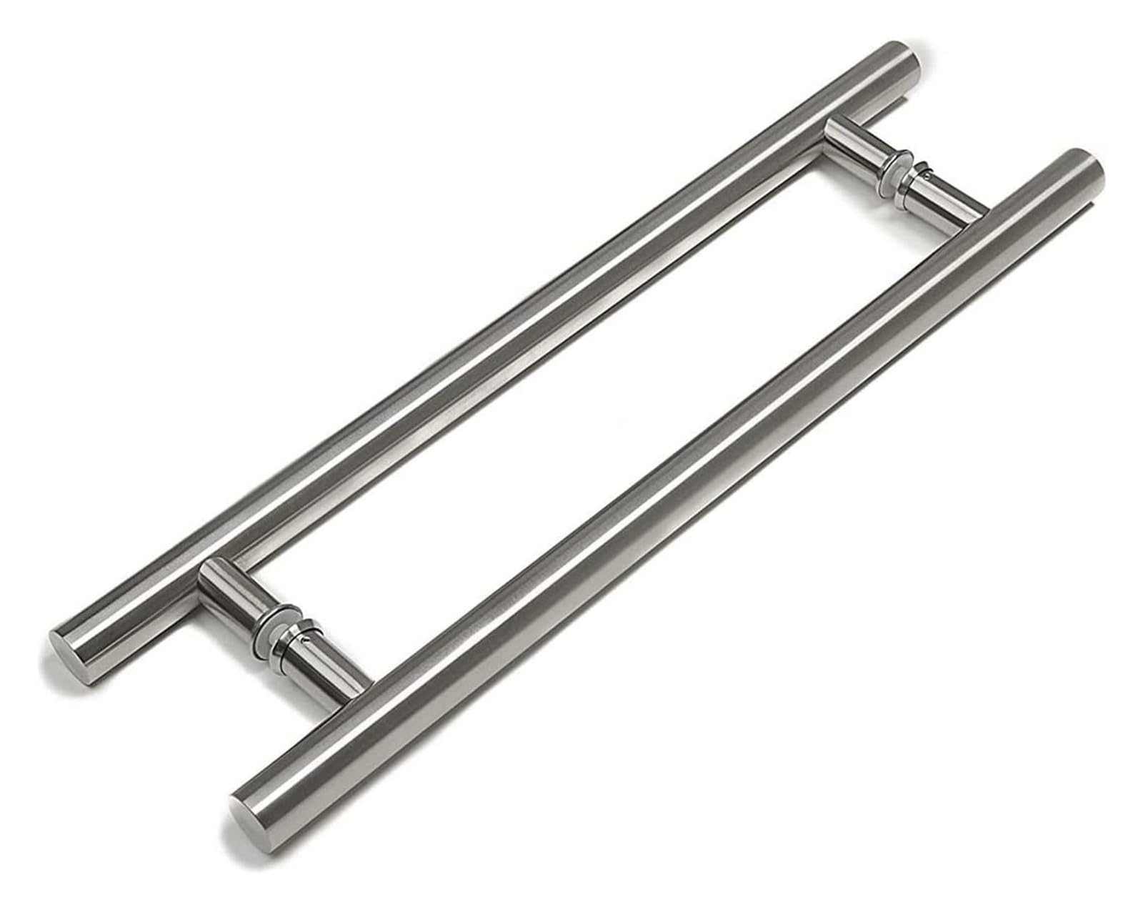 UGZPWQLNX Stainless Steel Round Tube Glass Door Handle, Double Sided Door Handle Brushed Stainless Steel Barn Wood Glass Multisize(L:120cm(47.2in)/90cm(35.4in))