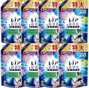 【ケース販売】レノア スポーツ フレッシュシトラスの香り つめかえ用 8セット 液体柔軟剤 超特大サイズ 920mL 超消臭 1week SPORTS