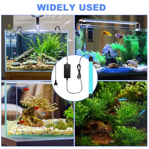 13W Aquarium UV Sterilisator Licht mit Timer, UV-Tauchleuchte, Bakterien Tötung Lampe für Unterwasser-Sterilisation Algenentfernung Desodorierung, für Wasser Aquarien, Gartenteich, Fishbowl