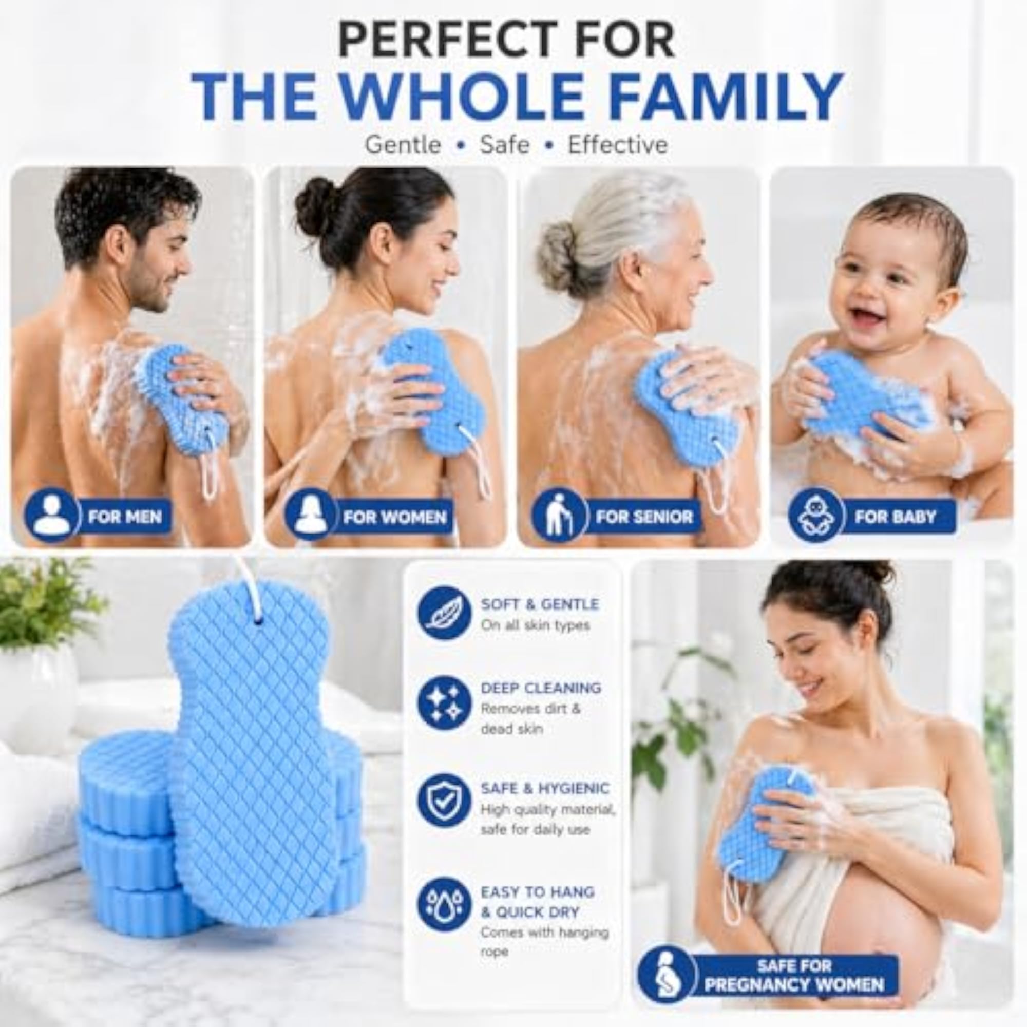 Premium Silicone Body Scrubber for Bath