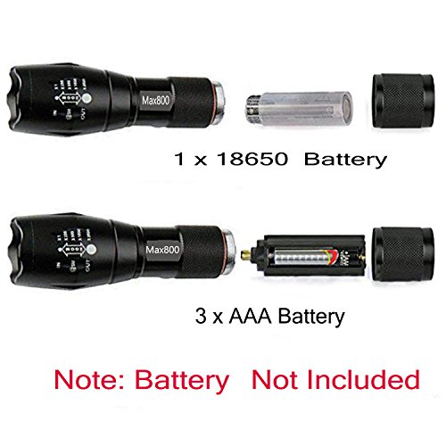 2 Pack Led Tactical Flashlight Water Resistant Military Grade 2000 Lumens 5 Modes Zoom Function Ultra Bright Torch #TOP3