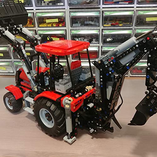 YOUX Technik Bagger Bausteine, 2000 Klemmbausteine Konstruktionsspielzeug Bagger Bausteine Spielzeugauto Modell… – Bild 4
