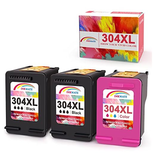 INKMATE 304 återanvänd bläckpatron ersättning för HP 304XL 304 med HP DeskJet 2630 2632 3720 3730 3732 3752 3755 3758, Envy 5010 5032 skrivare (2 svart & 1 färg)