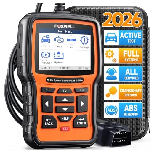 FOXWELL NT510 Elite fit for GM OBD2 Scanner, Bi-Directional All System Engine ABS SRS Diagnostic Scan Tool Code Reader for Chevrolet Cadillac GMC, All Reset Oil EPB TPS ABS Bleeding Crankshaft Relearn