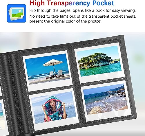 160 Pocket Photo Album for Fujifilm Instax Wide 400/300.Fits Polaroid Now/Now +/OneStep/OneStep 2 Instant Cameras,POP/Lab Instant Printer and i-Type/600/SX-70 film (Black) - Image 4