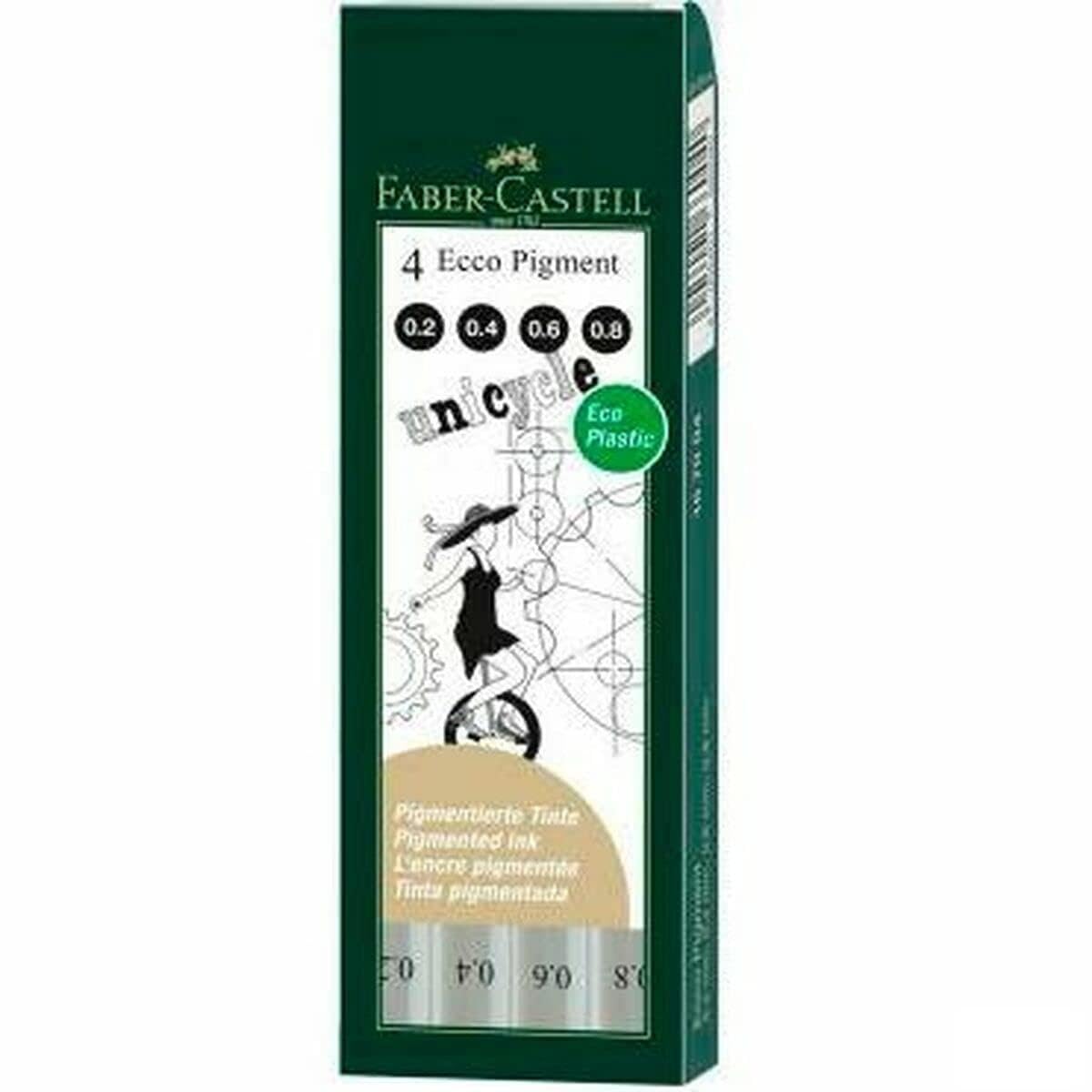 Faber-Castell Ecco Pigment Marker Set schwarz (5 Stück)