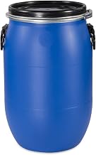 60 L Wide Neck Barrel Lid Barrel with Clamping Ring, Tight Lockable Blue, Green, Black (Blue)