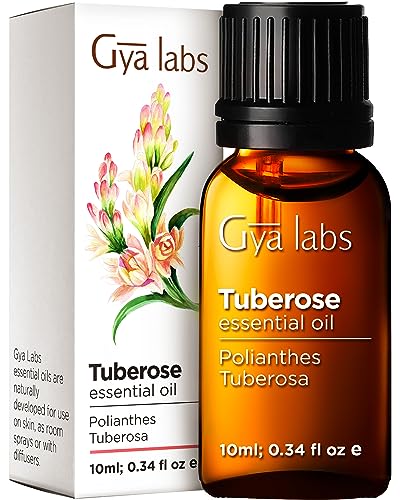Gya Labs Tuberose Essential Oil for Diffuser - 100% Pure Natural Tuberose Oil for Massage, Skin & DIY Perfumes Fragrance Candle Making Scents (10ml)