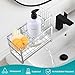 Sinnsally Kitchen Sponge Holder,2 Tier Sink Caddy Organizer with High Brush Holder,Stainless Steel Sink Box Dish Scrubber Holder,Soap Tray for Kitchen Counter Accessories & Storage Rack (Silver)