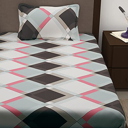 Image of Story@Home 210 TC Spark Collection Single Bedsheet Cotton Combo with 2 Pillow Covers | Multicolor | Abstract (Bedsheet : 145 X 225 cm & Pillow Cover : 40 X 60 cm)
