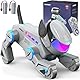 SIMREX Roboter Hund Spielzeug für Kinder, Interaktiver intelligenter Roboterhund mit Berührungssensor, Bluetooth-Fernbedienung, Tanz-Tricks, LED-Augen, Geburtstagsgeschenk für Jungen und Mädchen, Grau
