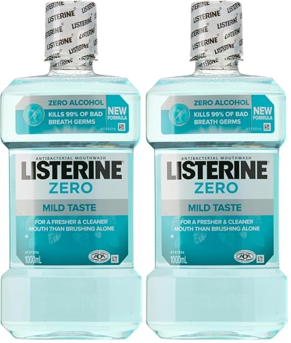Listerine Zero Mouthwash, 1000 milliliters (Pack of 2)
