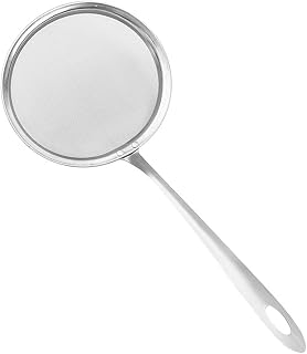 Fine Mesh Fat Skimmer Spoon,Long Handle Stainless Steel Skimmer Scoop Hot Pot Impurities Filter Spoon Food Strainer for Skimming From Soy Milk Liquids Foam