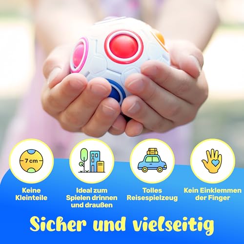 CUBIDI® Original Regenbogenball – Geschicklichkeitsspiel & Fidget Toy für Kinder und Erwachsene – 3D Kugellabyrinth Brainteaser, Anti Stress Spielzeug ab 4 Jahren