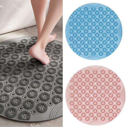 Tapis de bain rond antidérapant de 60 cm pour sécuriser la douche