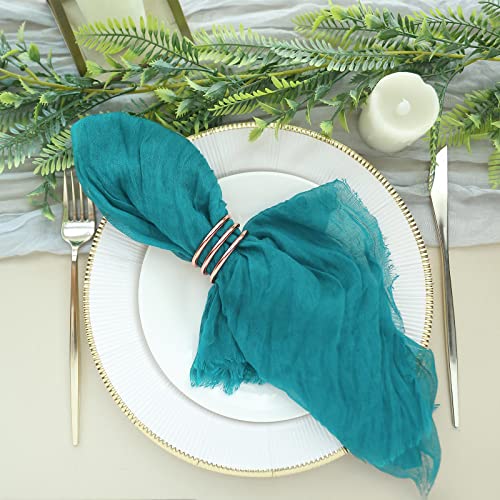Servilletas de tela Tableclothsfactory pack x5 peacock teal miniatura 1