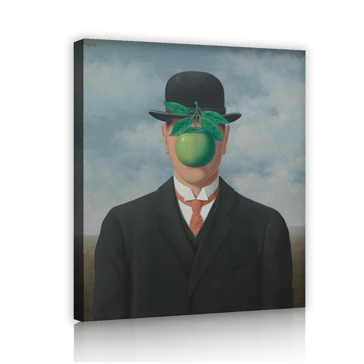 Magritte El Hijo del Hombre Lienzo Manzanas Verdes 85x100cm
