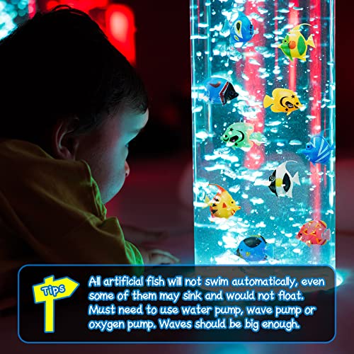 Weewooday 20 Stück Künstliche Bewegliche Fische Plastik Schwimmende Fische Lebensechte Fisch Verzierung Aquarium Dekorationen für Aquarium (Zufälliger Stil)