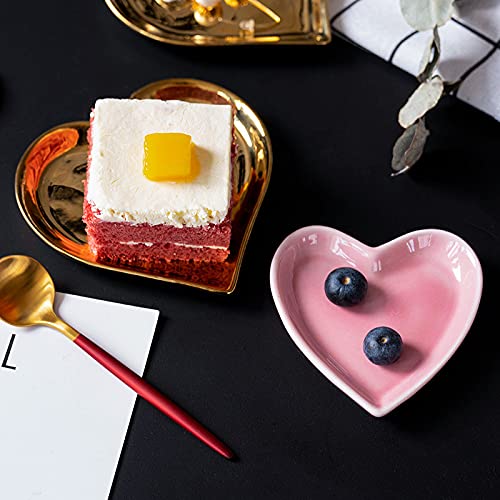Meeshine Ceramic Jewelry Tray, Heart Shaped Jewelry Plate Ring Dish For Women Girls, Pink Jewelry Trinket Holder, Ring Dish For Birthday Friends Daily Family #TOP3