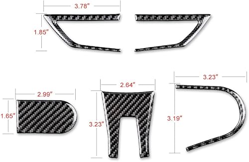 Miniatura 2 de AIRSPEED Adhesivo de fibra de carbono para volante de automóvil, calcomanía interior compatible con Chevrolet Camaro 2010 2011 accesorios (negro)