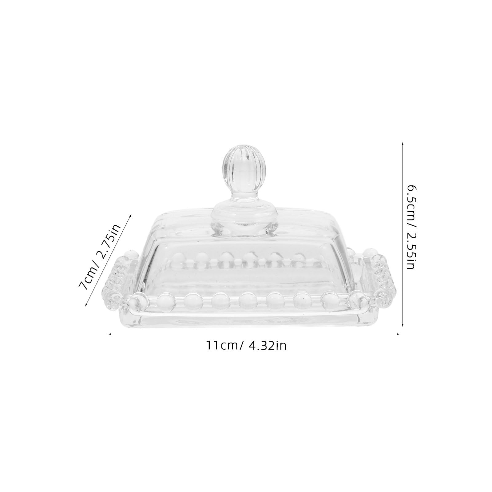 Beurrier en verre avec couvercle pour garder le beurre ou le fromage frais, élégant design classique plat à bonbons et assiette à gâteau, pour pendaison de crémaillère ou mariage