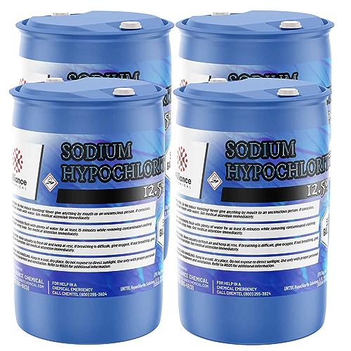 Image of Alliance Chemical - Sodium Hypochlorite 12.5% - Bulk Pool Chlorine & - 4 x 55 Gallon Drums - High Purity