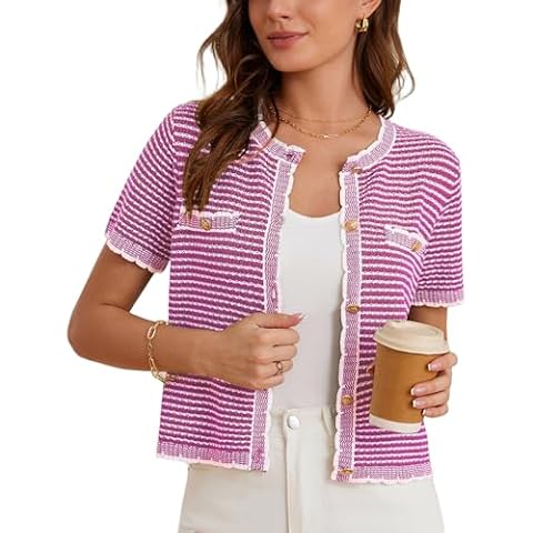 GRACE KARIN Summer Striped Cardigan Sweater Cover