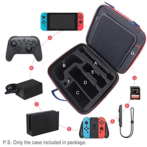 Mala de Viagem Compatível com Nintendo Switch System EVA Hard Shell Handbag para Nintendo Switch Con