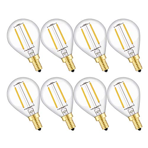 CRLight 2W LED Candelabra Bulb 25W Equivalent Warm White 2700K 250LM, Dimmable E12