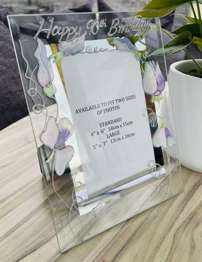 Marco de fotos de regalo de cumpleaños número 90 (puerto) estándar de 4 x 6 pulgadas Sweet Pea