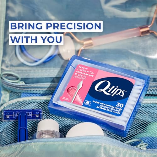 Q-Tips Cotton Swabs, Precision Tips, Travel Size Toiletries for Beauty and Home, 100% Cotton, 30 Count - Image 4