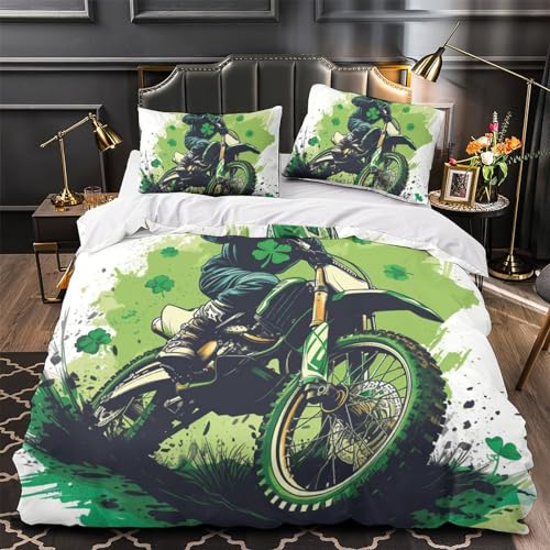 Housse de couette moto imprimé 3D microfibre de qualité supérieure lit King