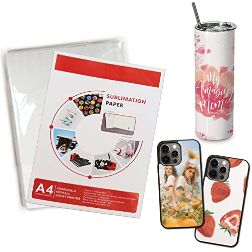 Sublimation Paper 100 Sheets Sublimation Ink Transfer Paper 8.27X11.7 Inches For Heat Transfer Mug,T-Shirt,Light Fabric Diy #TOP21
