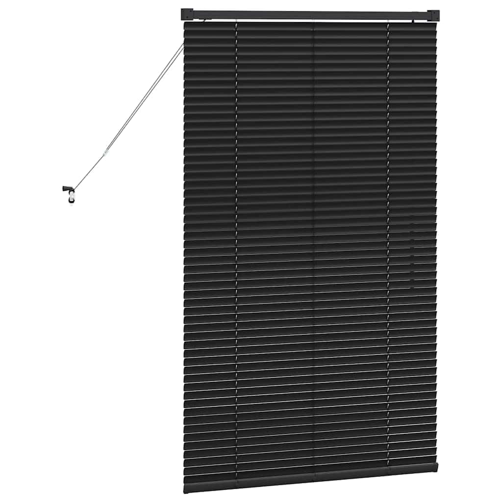 Balkenjalousien Schwarz 130 x 70 cm Aluminium Fensterrollo Sichtschutz Sonnenschutz Verdunkelung Innenmontage