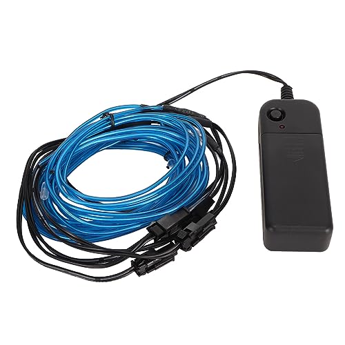 5 in 1 EL Wire, Blue Noise Reduction Bendable Decorative Neon Light Wire, No Radiation Energy Saving Brightness Stable for Car Halloween Christmas Party