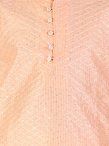 Image of Pro-Ethic Style Developer Boys Silk Solid Kurta Pajama Set | | Self Design | Mandarin Collar | Traditional Ethnic Wear (S-161)