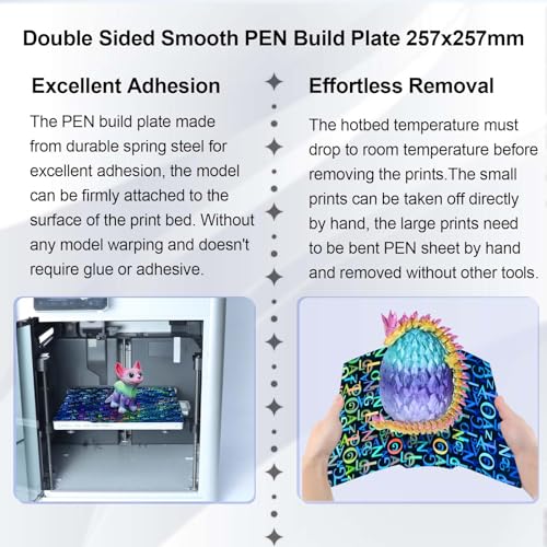Image of Smooth Pen Build Plate for Bambu Lab X2D /X1 /X1C /X1E /P1P /P1S /P2S /A1, Double Sided Digit+Letter Spring Steel Effect Sheet Flexible Print Bed for Bambu Lab 3D Printers Platform 257x257mm