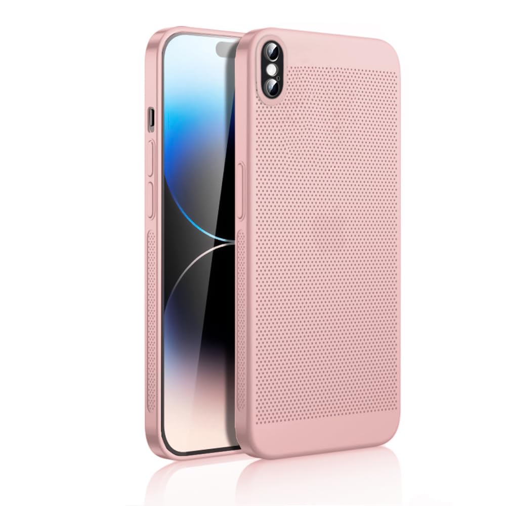 Dl3 Mobilak Case For iPhone X/iphone XS Heat Dissipation Case with Built-in Camera Lens Protector Slim Fit Breathable Cooling Anti-Fingerprint Hard PC Back Shockproof Cover