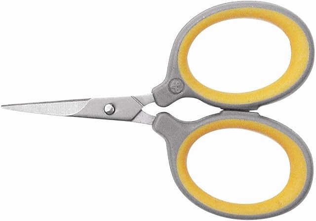 Westcott Titanium Nitride Bonded Super Soft Grip Scissor, Grey/Yellow, 4"
