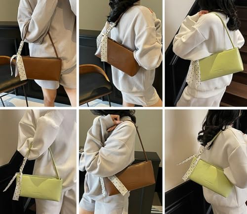 Elegant Ribbon PU Leather Underarm Bag Solid Simple Fashion Shoulder Bags Work Outdoor Handbag for Women 20252