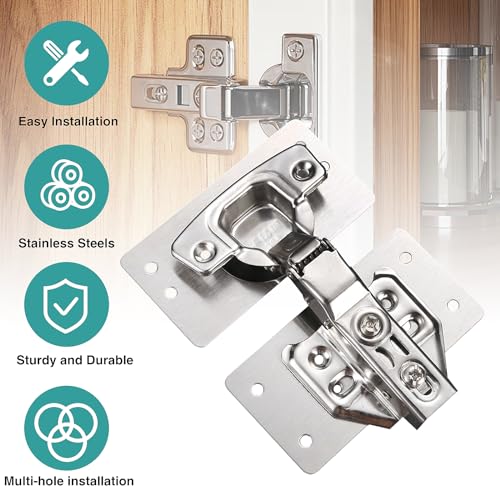 12 Stück Scharnier Reparaturset mit Schrauben, Scharnier Reparaturplatte, Schrank Scharnier Reparaturplatte Edelstahl Reparaturstück für Seitenscharnierplatte, Edelstahl Reparaturset für Möbel