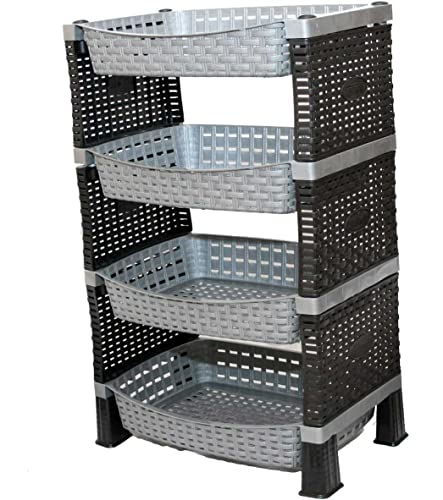 Cesta Almacenamiento Cocina Frutero Verdulero Organizador Cocina Cestas Cocina (Gris) Cover