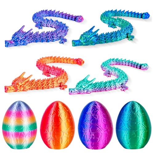 3Dgenius 4Pcs 3D Printed Dragon Eggs with Articulated...