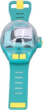 SIXRUN Mini Remote Control Car Watch Toy, USB Rechargeable, 30m Range, Silicone Strap, Green, for Boys and Girls Ages 3+