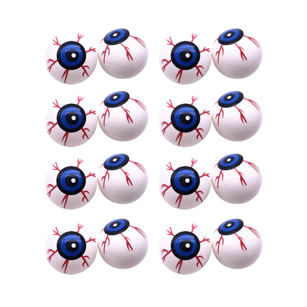 Hugede Blue 20 Pcs Plastic Halloween Eyeballs Scary Horror Eyeball Crafts Hollow Eyeballs Realistic Human Eyes For Halloween Props